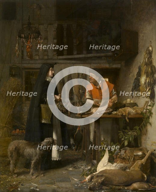 Market Scene in the 17th Century, 1886. Creator: Florent Willems.
