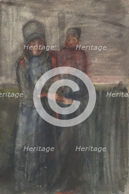 Marken woman with child in her arms, 1874-1945. Creator: Carel Adolph Lion Cachet.