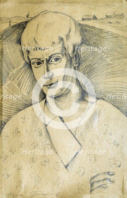 Portrait of the poet Sergei Yessenin (1895-1925), 1921. Creator: Grigoriev, Boris Dmitryevich (1886-1939).