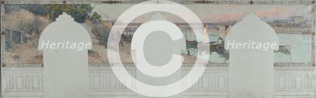 Esquisse pour la mairie d'Asnières : Eté. La Seine à Asnières, c.1900. Creator: Henri Gaston Darien.