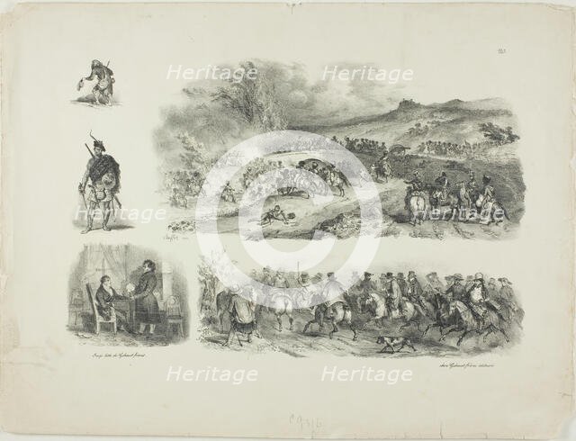 Sheet of Sketches, 1829. Creator: Auguste Raffet.