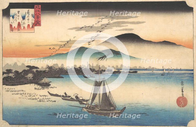Returning Geese at Katada, 19th century. Creator: Ando Hiroshige.