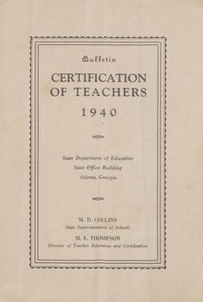 Certification of Teachers, 1940. Creator: Unknown.