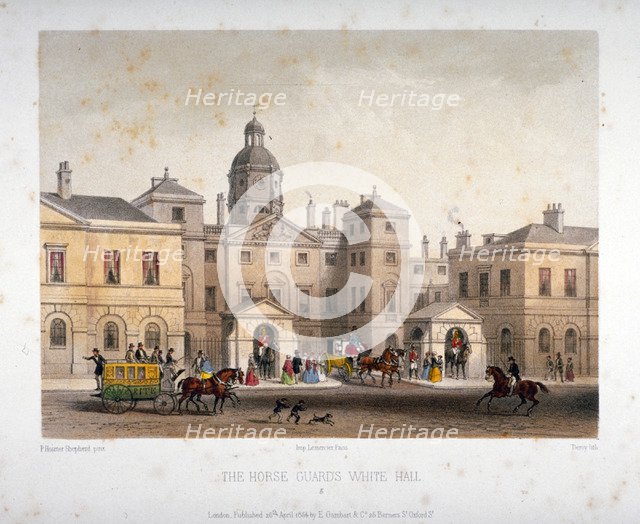 Horse Guards, Westminster, London, 1854.                                        Artist: Deroy
