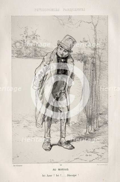 In the Quarter of the Marais. Creator: Paul Gavarni (French, 1804-1866).