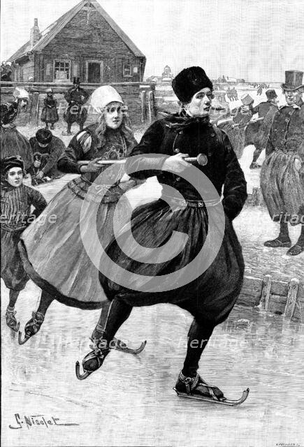 A Winter Sunday in the Island of Marken, Zuider Zee, 1895. Creator: P Naumann.