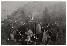 Aerial view of Manhattan, New York City, USA, from a Zeppelin, 1928 (1933). Artist: Unknown