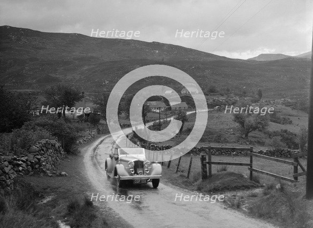 Talbot of D Melvin competing inthe RSAC Scottish Rally, 1936. Artist: Bill Brunell.