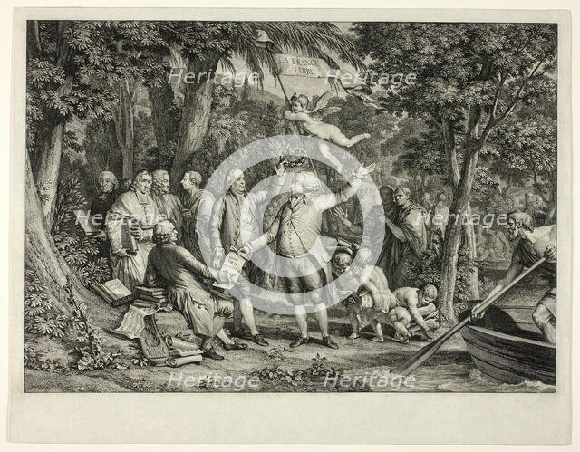 Mirabeau Arrives at the Elysian Fields, Published 1792. Creator: Louis Joseph Masquelier.