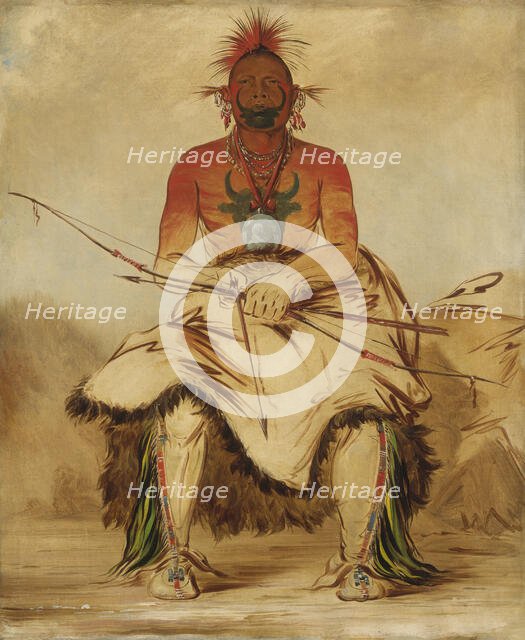 La-dóo-ke-a, Buffalo Bull, a Grand Pawnee Warrior, 1832. Creator: George Catlin.