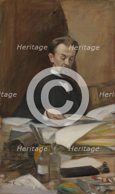 Portrait of the Poet Otto Manninen, 1903. Creator: Magnus Enckell.