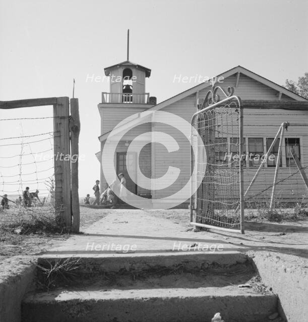 Entrance to Lincoln Bench School, near Ontario, Malheur County, Oregon, 1939. Creator: Dorothea Lange.