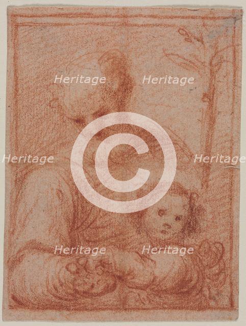 Joseph and Child (recto); Fragment of Two Figures (verso), 16th century. Creator: Unknown.