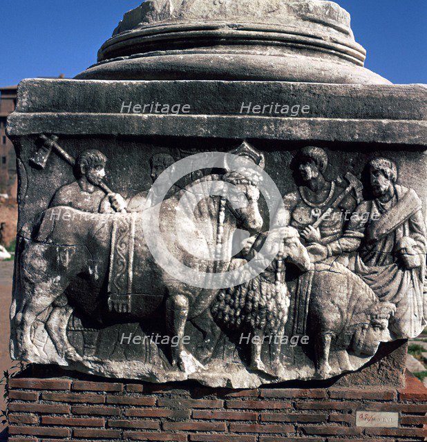 Detail of the base of the Decennial monument, 4th century. Artist: Unknown