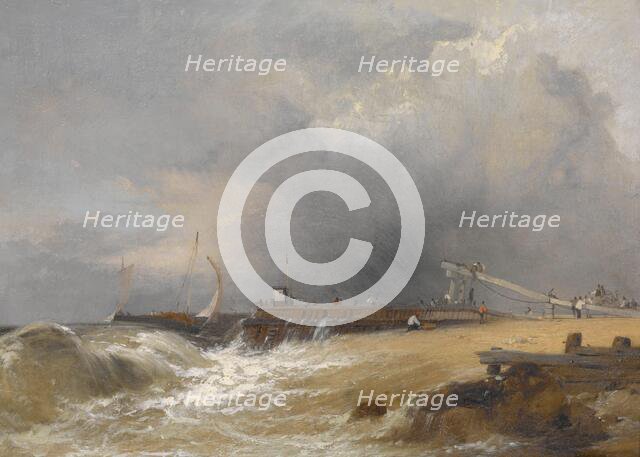 Littlehampton Pier on the Sussex Coast, about 1842. Creator: James Baker Pyne.