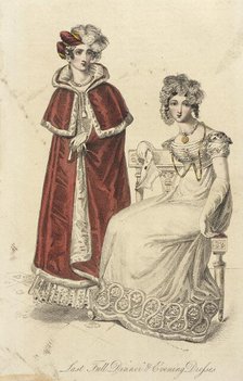Fashion Plate (Last Full Evening and Dinner Dresses), 1822. Creator: Unknown.