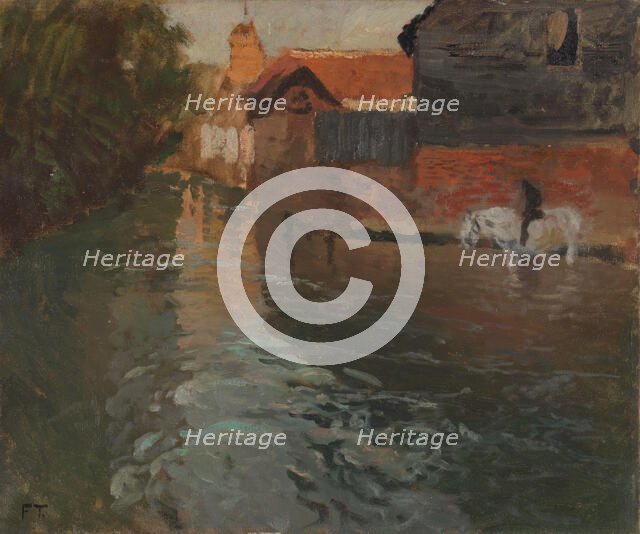 River in northern France, probably 1898. Creator: Frits Thaulow.