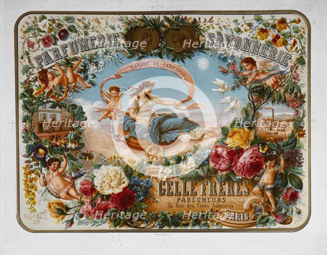 Parfumerie Savonnerie. Marque de Fabrique. Gellé Frères. Parfumeurs, ca 1867. Creator: Poquet, L. (active ca 1870).
