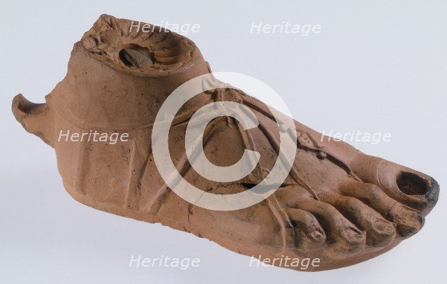 Lamp in the form of a human foot, Roman, mid-2nd century. Artist: Unknown