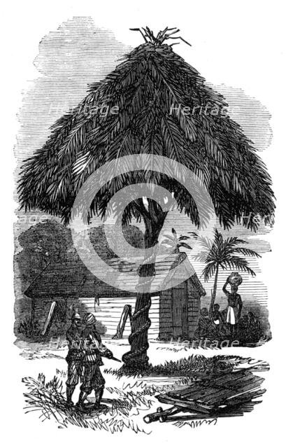 The Ashantee War: the camp whipping-post at Inquabim, 1874. Creator: Unknown.