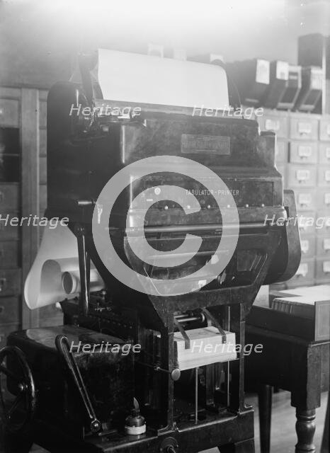 Navy Department, U.S. Tabulator-Printer Machine, Bureau Sup. And Accts., 1917. Creator: Harris & Ewing.
