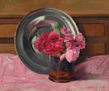 Roses and pewter dish, 1920. Creator: Vallotton, Felix Edouard (1865-1925).