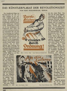 Das Künstlerplakat der Revolutionszeit, c1919. Creator: Max Pechstein.