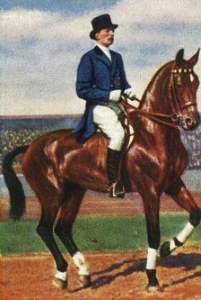 Carl von Langen of Germany on his horse Draufgänger, 1928.  Creator: Unknown.