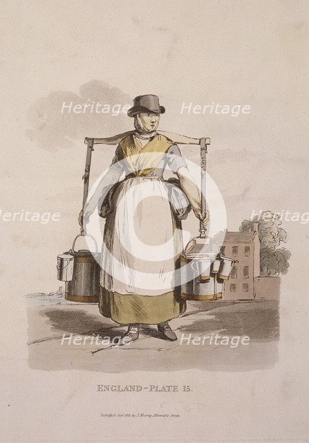 A milkmaid, Provincial Characters, 1813. Artist: Anon