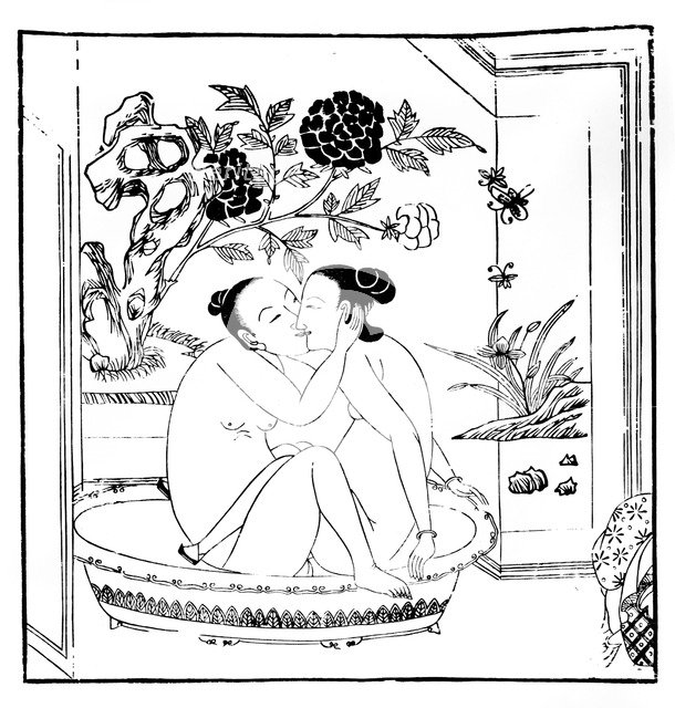 Erotic engraving, Chinese. Artist: Unknown