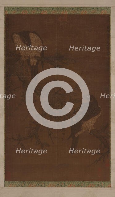 Two Hawks on a Withered Bough, Ming dynasty, 16th century. Creator: Unknown.