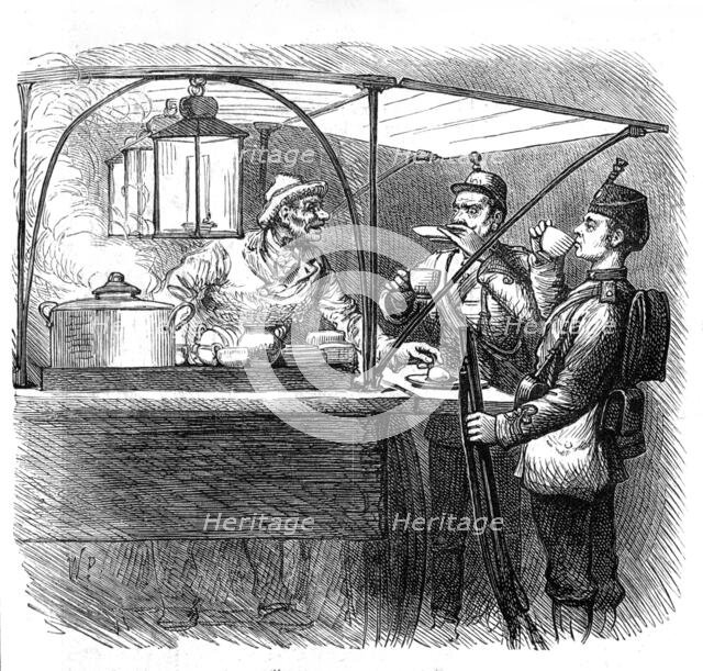 Sketches at the Brighton Theatre of War: "Coffee for Two", 1880. Creator: Unknown.