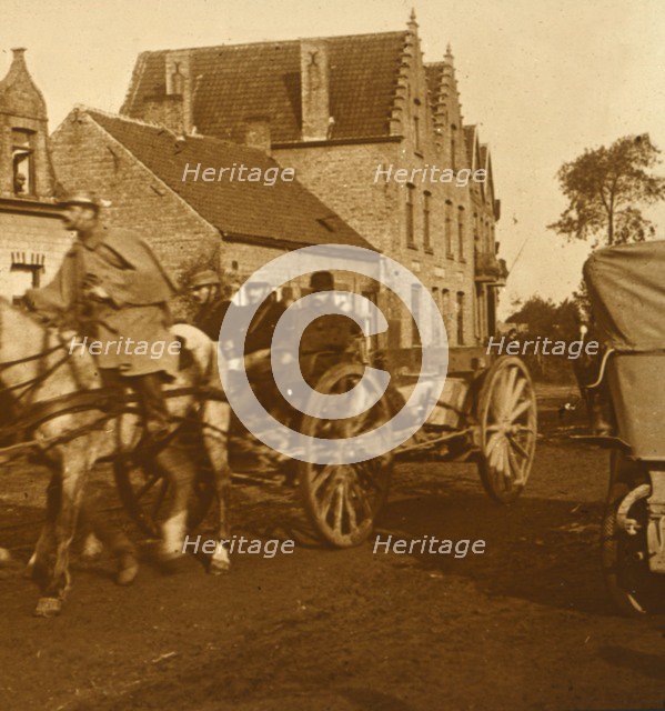 Artillery moving up the line, c1914-c1918. Artist: Unknown.