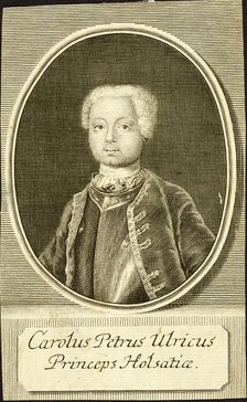 Portrait of the Duke Karl Peter Ulrich of Holstein-Gottorp (1728-1762), 1734. Creator: Fritzsch, Christian Friedrich (ca. 1719-before 1774).