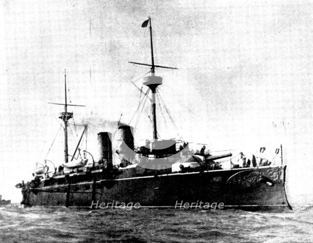 The Spanish-American War: Spanish war-ships - Vizcaya, first class belted cruiser, 1898. Creator: G. West and Son.