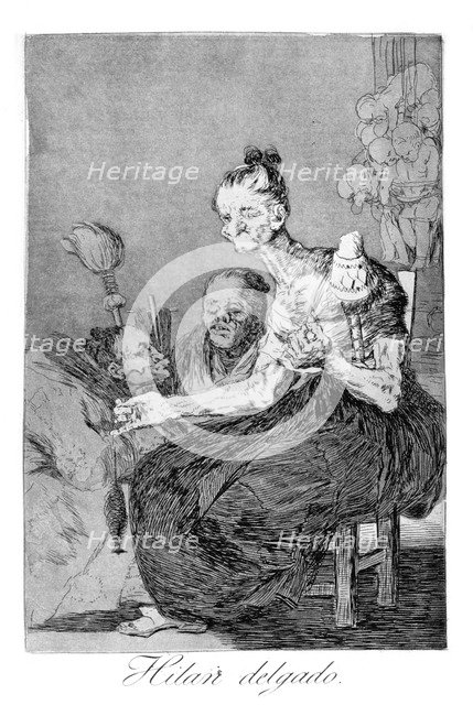 'The spin finely', 1799. Artist: Francisco Goya
