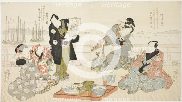 The actors Onoe Kikugoro III, Onoe Matsutake III, and Iwai Kumesaburo II, c. 1825. Creator: Utagawa Kunisada.