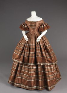 Evening dress, American, 1858-59. Creator: Unknown.