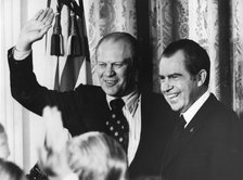 President Nixon names Gerald Ford as vice-president in succession to Agnew, USA, 1973. Artist: Unknown