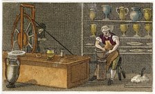 Potter at work at the Wedgwood's Etruria factory, Hanley, Staffordshire, c1830. Artist: Unknown