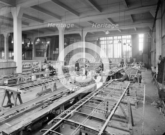Manufacturing aircraft, Waring & Gillow, Hammersmith, London, 1914-1918. Artist: Bedford Lemere and Company