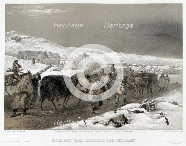 British troops on the road to Sevastopol, 1855. Artist: Simpson, William (1832-1898)