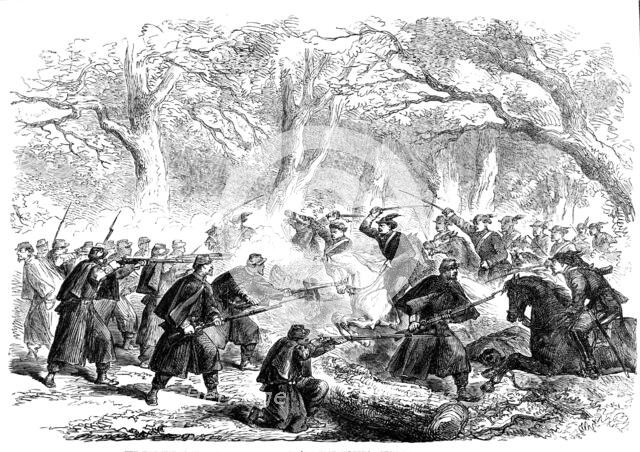 The Civil War in America: skirmish near Fall's Church, Virginia - from a sketch by our..., 1861. Creator: Unknown.