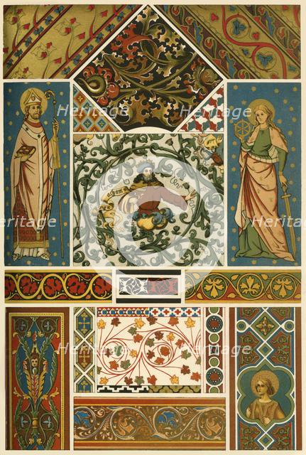 Medieval ceiling and wall painting, (1898). Creator: Unknown.