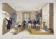 Scene in a barrack room at the Royal Military Academy, Woolwich, Kent, 1851. Artist: Anon