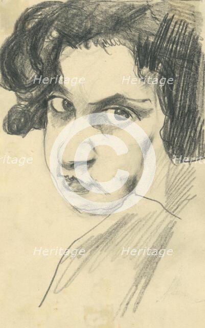 Study of a Woman's Head, 1918-1922. Creator: Konstantin Bauer.