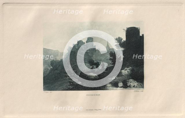 Das Malerische und Romantische Rheinland: Niedeggen, 1928. Creator: Henry Winkles (British, 1801-1900); Kurt Schroeder.