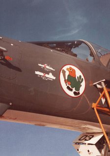 Étendard IV, light attack plane in the same mold as the A-4, Falklands conflict, 1982. Creator: Luis Rosendo.