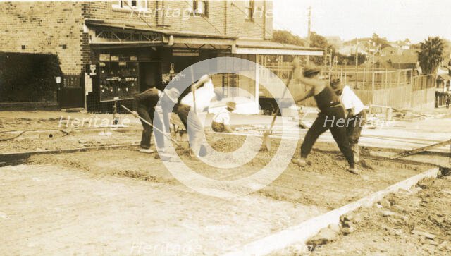 Road construction on Ourimbah Road, Mosman, 1930s. Creator: Unknown.