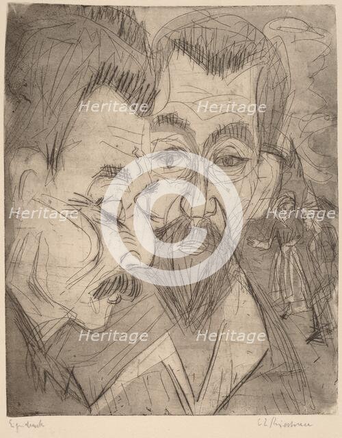 Two Peasant Heads, 1920. Creator: Ernst Kirchner.